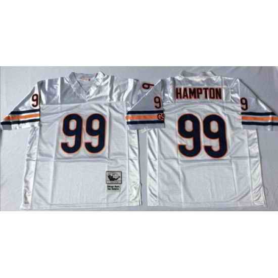 Mitchell&Ness Bears 99 Dan Hampton White Small No Throwback Stitched NFL Jersey